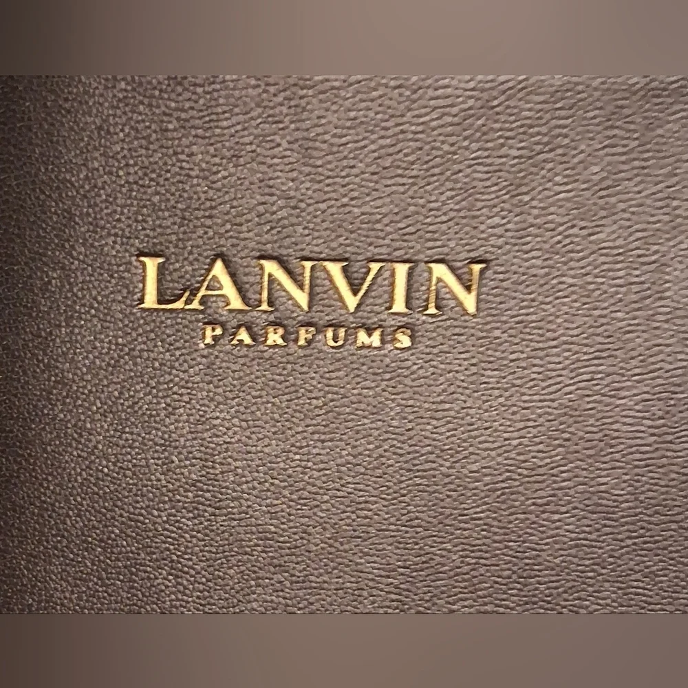 EUC Lanvin Turkish Airline Black & Brown Travel Cosmetic Makeup Beauty Pouch Bag